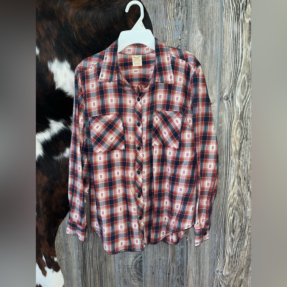 Faded Glory size medium Aztec printed button down shirt